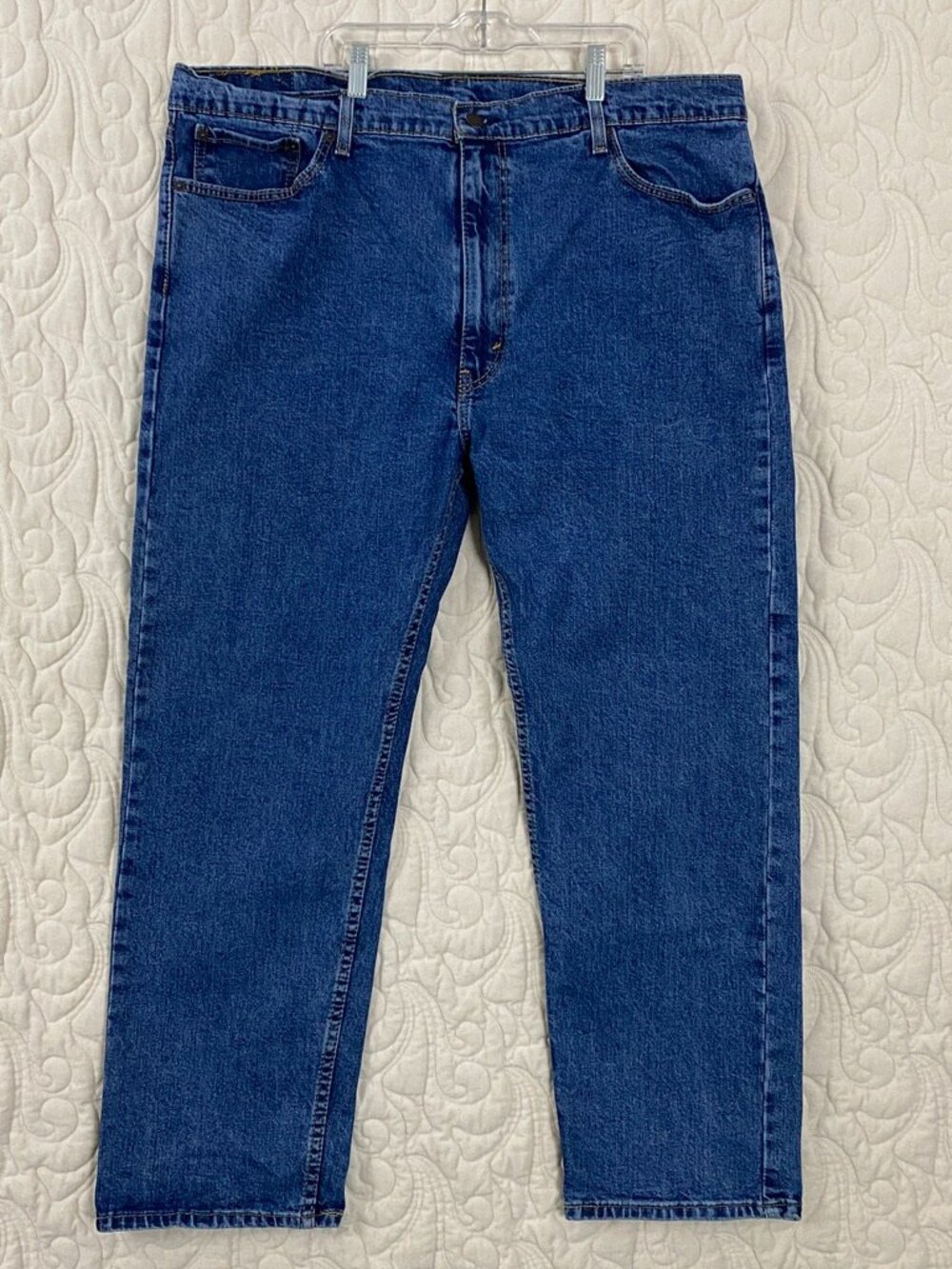 Levi's 505 Blue Jeans W42 L30 Straight Leg Mid Rise Fit Denim